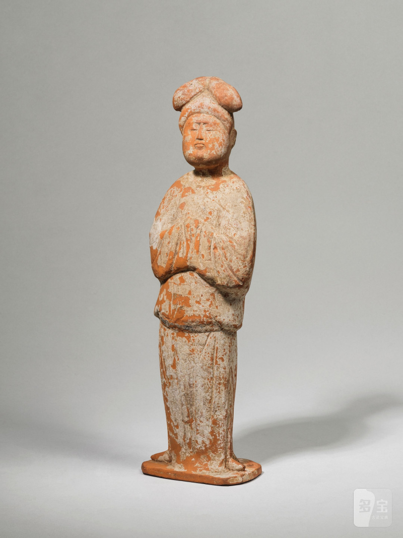 唐 陶加彩仕女俑 | STATUETTE DE DAME DE COUR EN TERRE CUITE - 图10